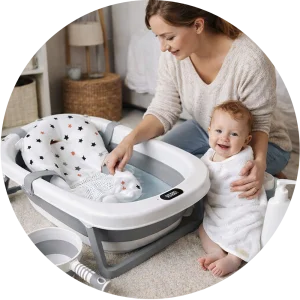 Komplet 8 u 1 za kupanje i negu – slopiva kadica za bebe