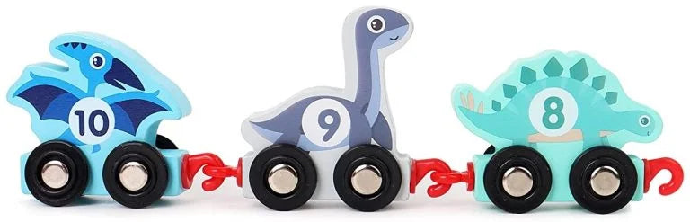 Drveni voz sa dinosaurusima i brojevima