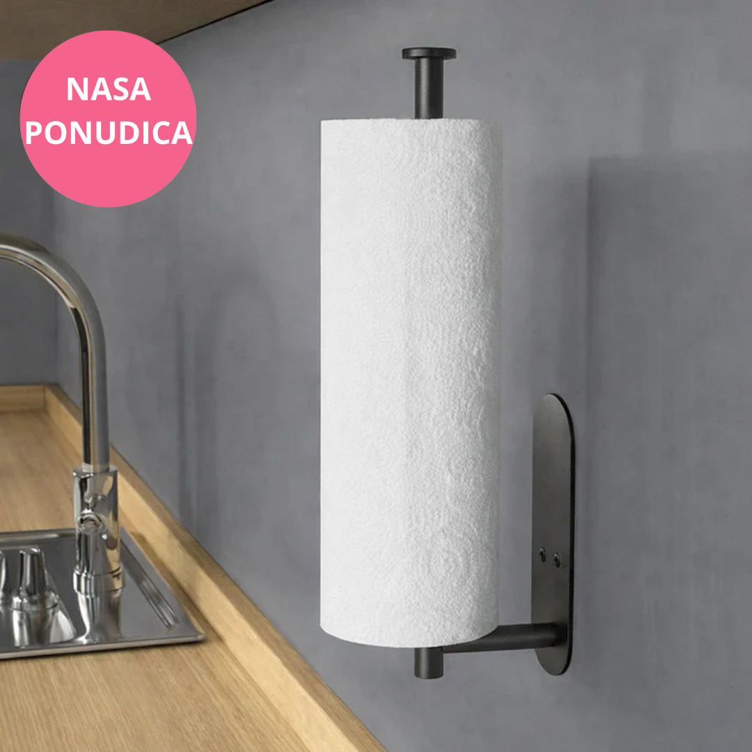 Držač ubrusa i folija – kuhinjski organizer od inoksa (samolepljivi)