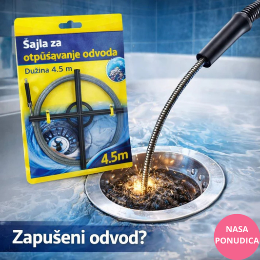 Čelična sajla za otpušavanje odvoda 4.5m – fleksibilni čistač cevi