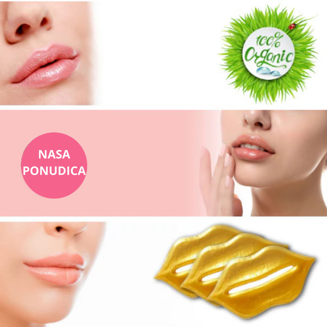 100% Bio kolagen maska za usne sa 24k zlatom -3komada