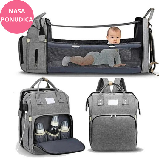 2u1 Rasklopivi ranac i krevetac za bebe