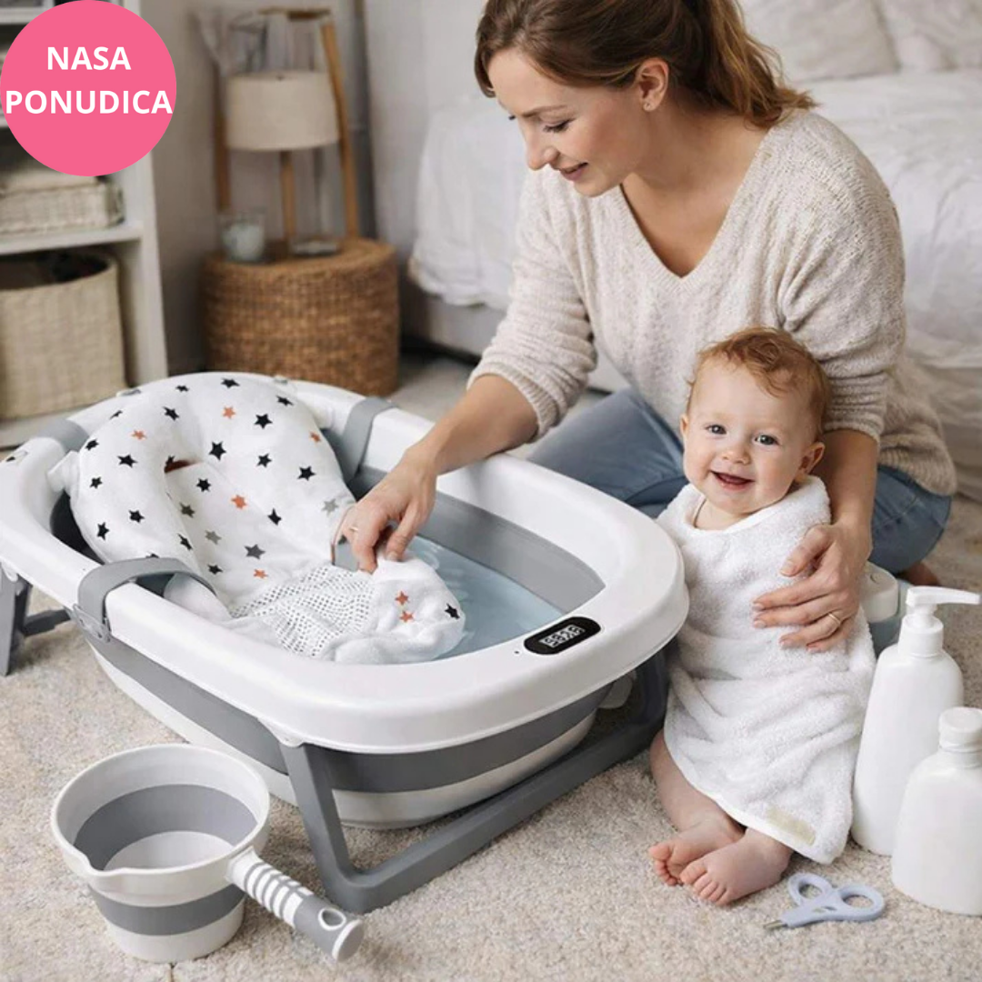 Komplet 8 u 1 za kupanje i negu – slopiva kadica za bebe