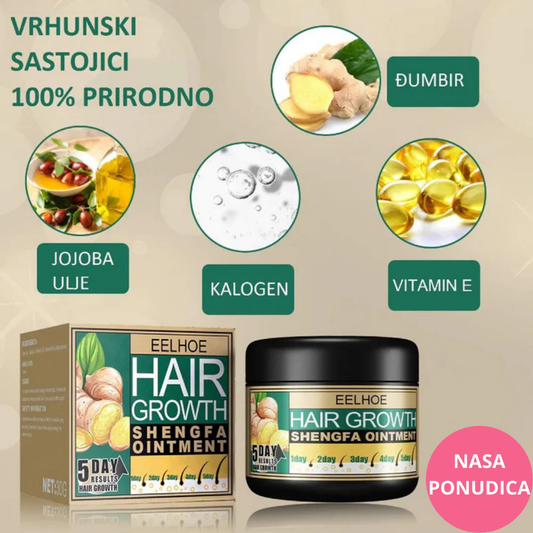 100% prirodna krema od đumbira za rast kose i protiv opadanja