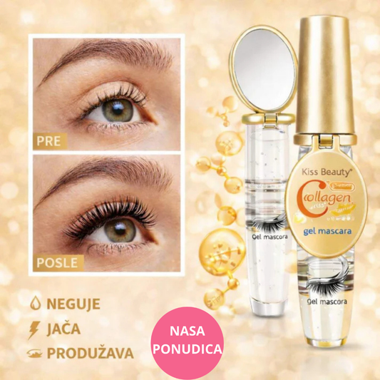 Collagen Gel Mascara – 2 u 1 Kiss Beauty maskara i ogledalce