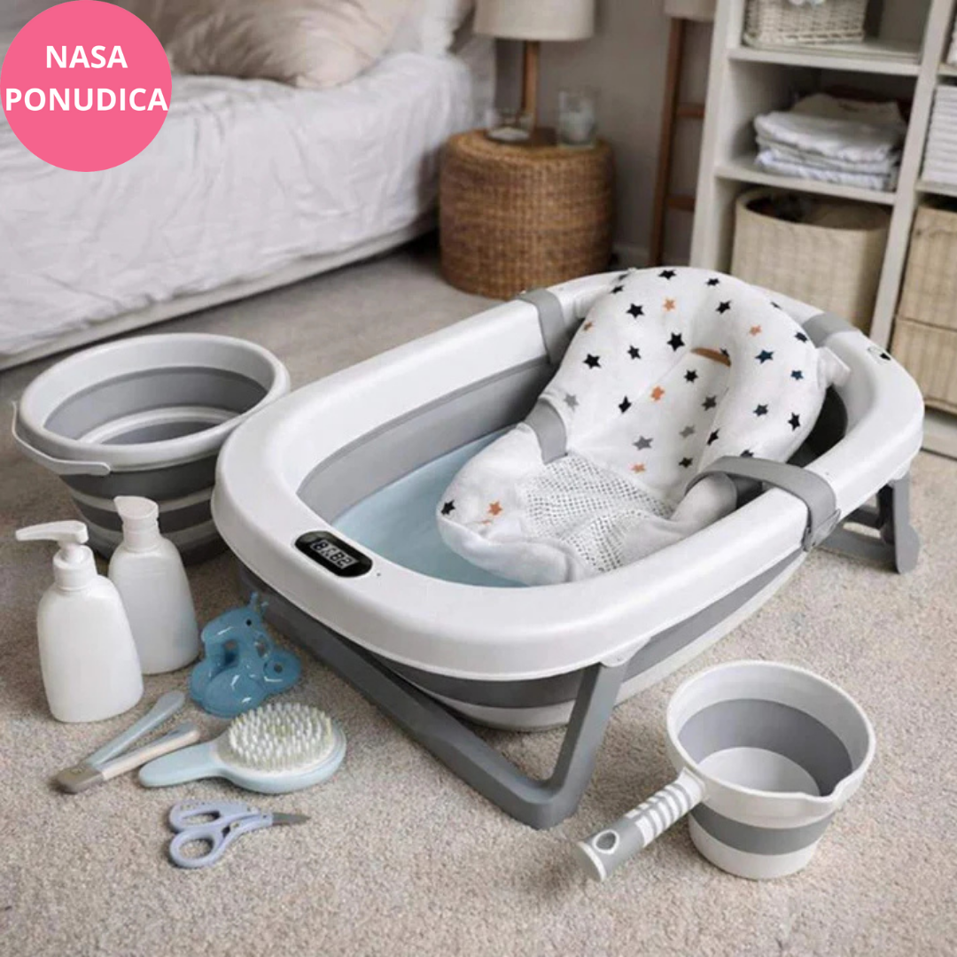 Komplet 8 u 1 za kupanje i negu – slopiva kadica za bebe