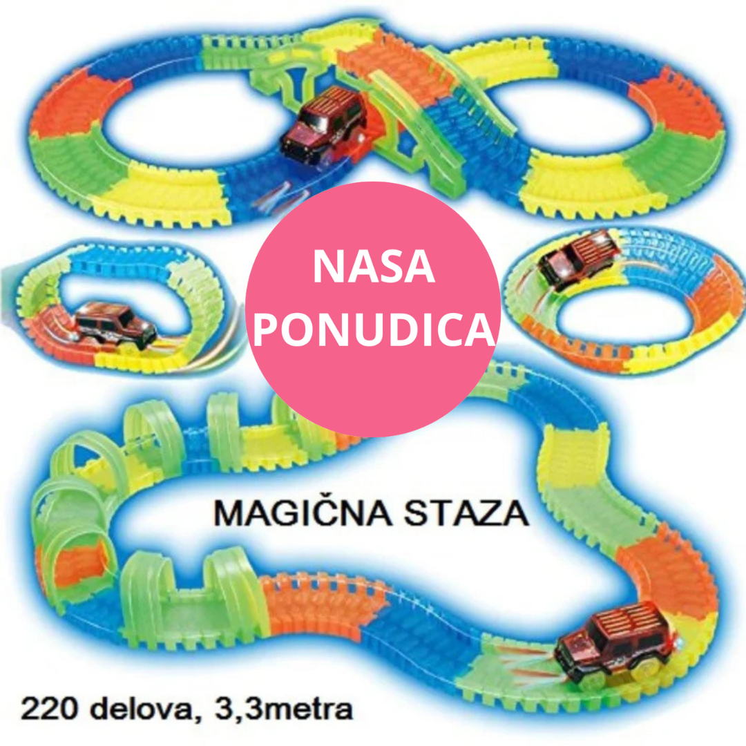 MAGIČNA STAZA – svetleći trkački set sa 220 deleova
