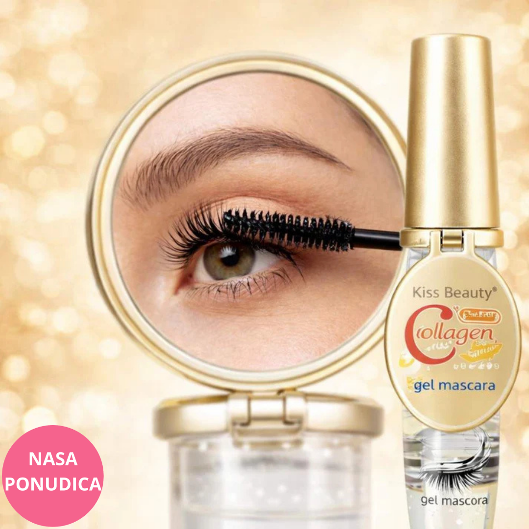 Collagen Gel Mascara – 2 u 1 Kiss Beauty maskara i ogledalce