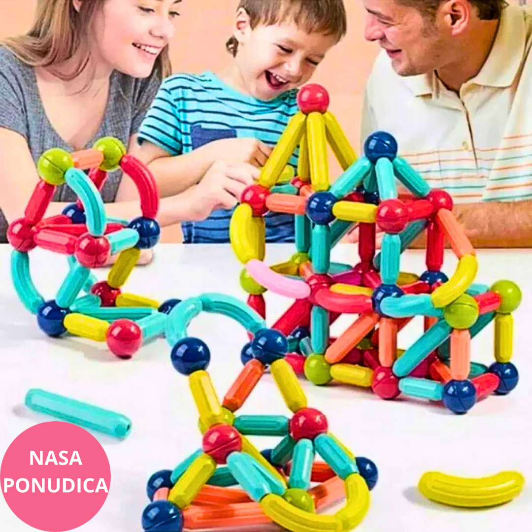 Veliki magnetni set štapića i kuglice za gradnju
