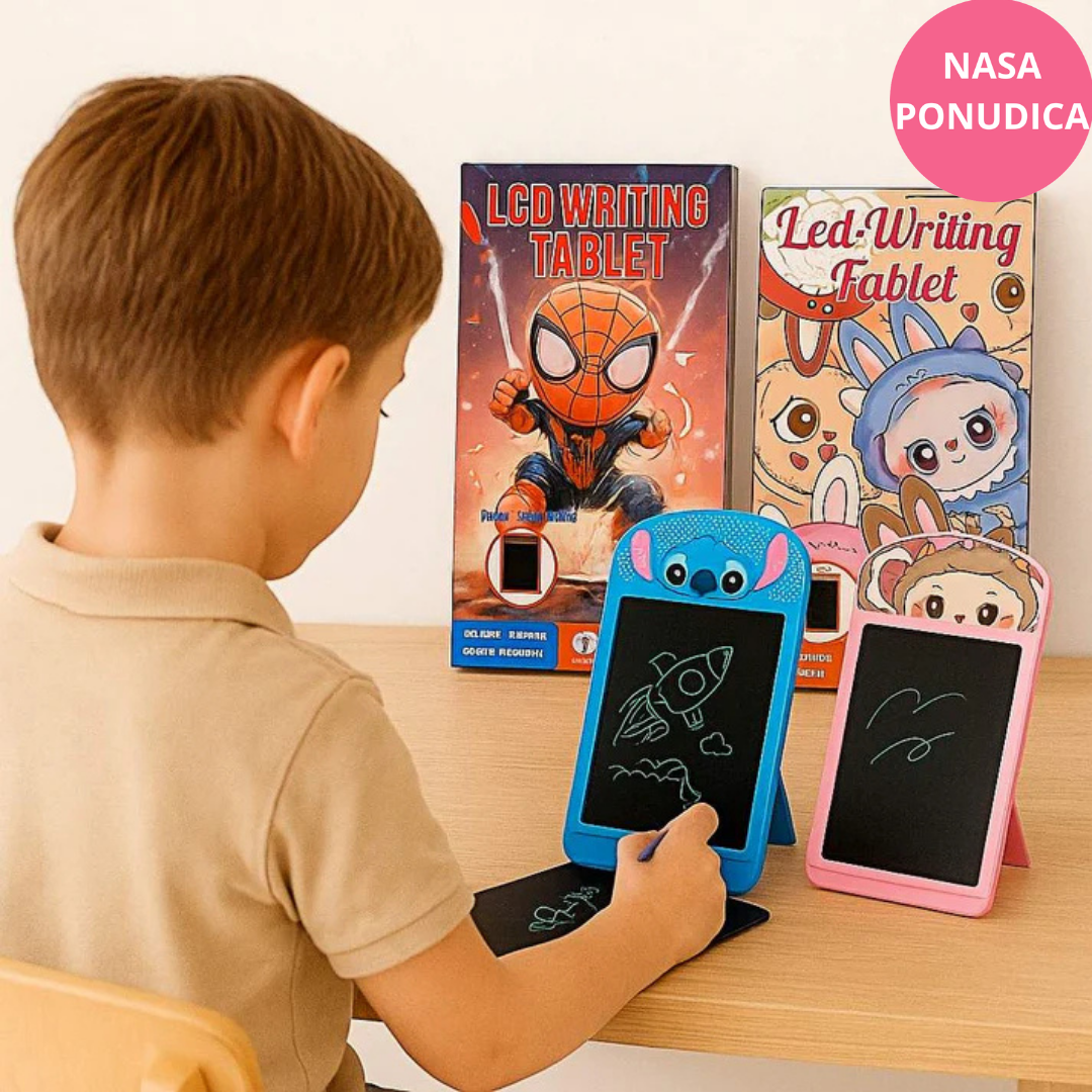 LCD Tablet Piši–Briši za decu – Spiderman / Labubu / Stitch – edukativna digitalna tabla