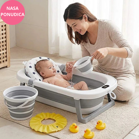 Komplet 8 u 1 za kupanje i negu – slopiva kadica za bebe