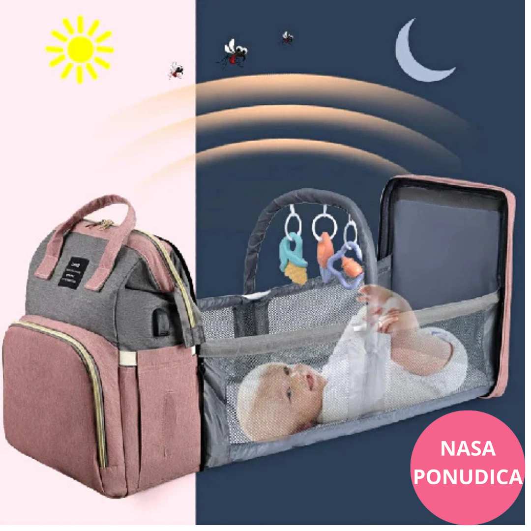 2u1 Rasklopivi ranac i krevetac za bebe