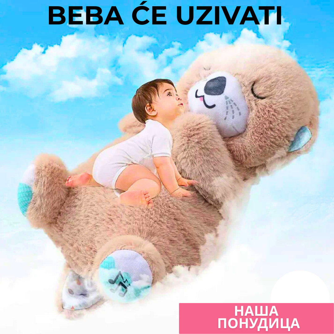 Meda koji spava diše svetli i svira uspavanke