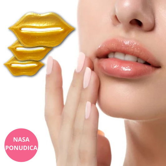 100% Bio kolagen maska za usne sa 24k zlatom -3komada