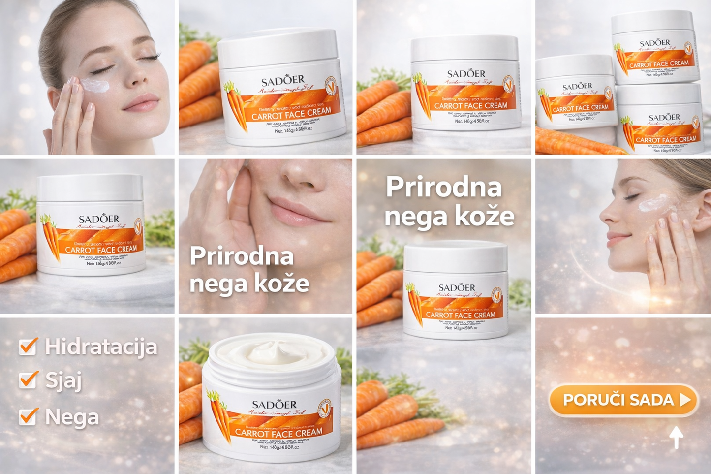 Prirodna Carrot krema za lice – Hidratantna i posvetljujuća