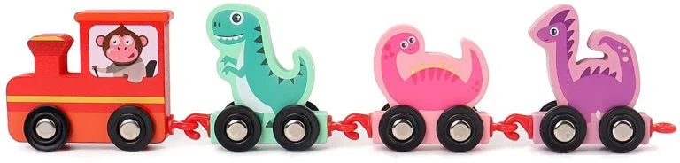 Drveni voz sa dinosaurusima i brojevima