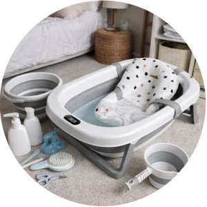 Komplet 8 u 1 za kupanje i negu – slopiva kadica za bebe